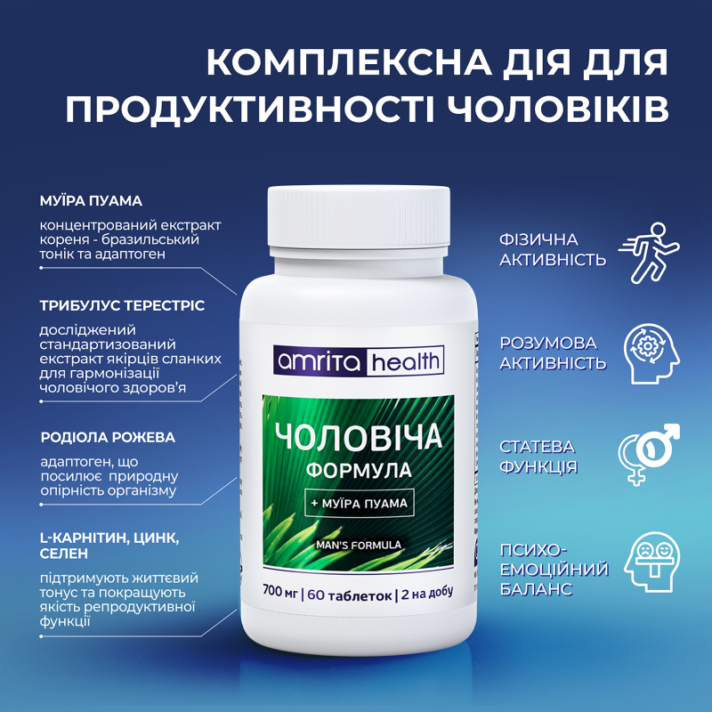 Витамины для мужчин усиленная формула репродуктивного здоровья (Мужская формула) | Amrita - изображение 6