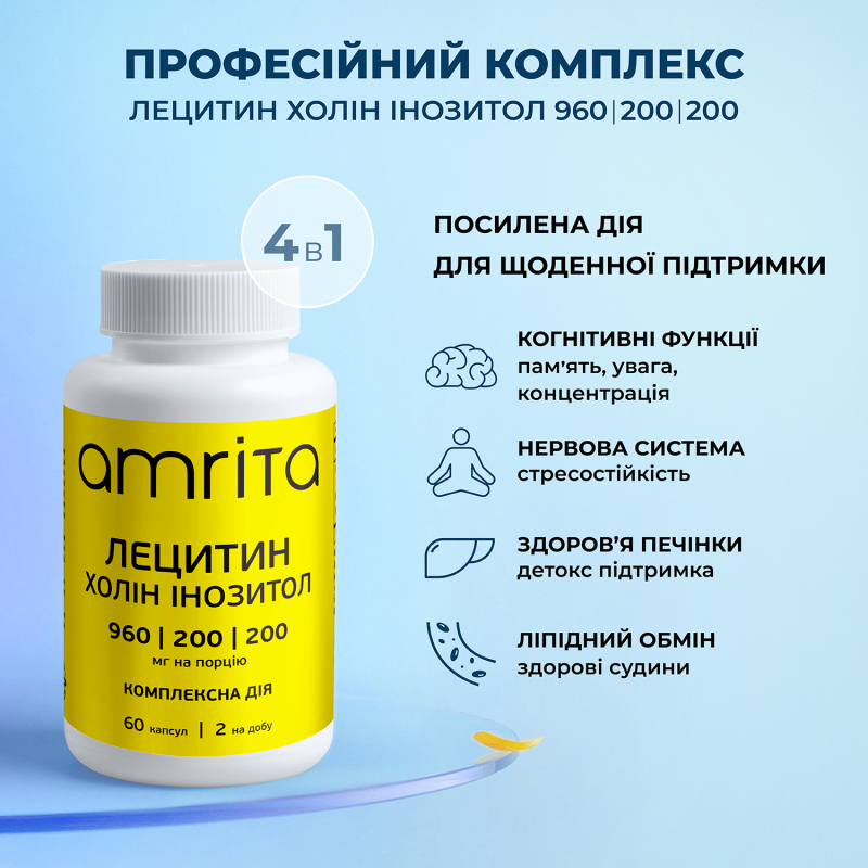 Лецитин Холин Инозитол, усиленная формула 960/200/200 мг | Amrita - изображение 5