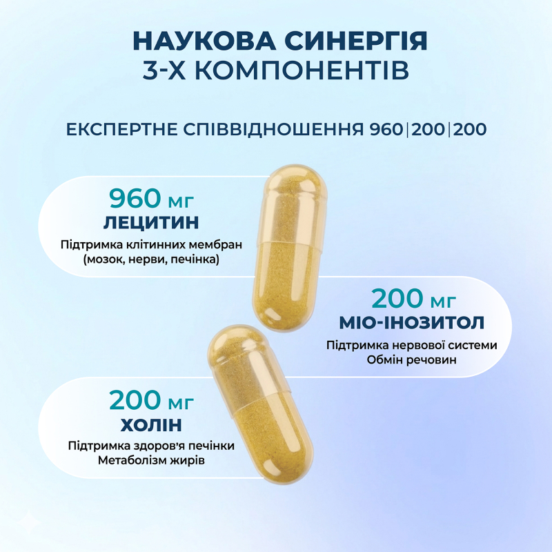 Лецитин Холин Инозитол, усиленная формула 960/200/200 мг | Amrita - изображение 6